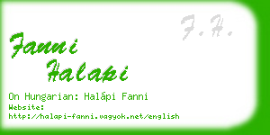 fanni halapi business card