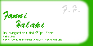 fanni halapi business card